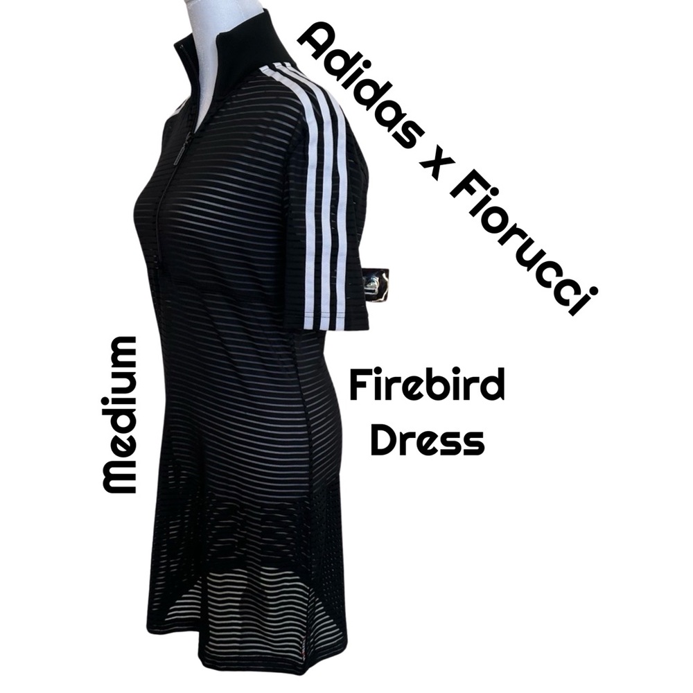 Adidas x Fiorucci Firebird Dress Black Sheer Swimsuit Coverup (size medium)